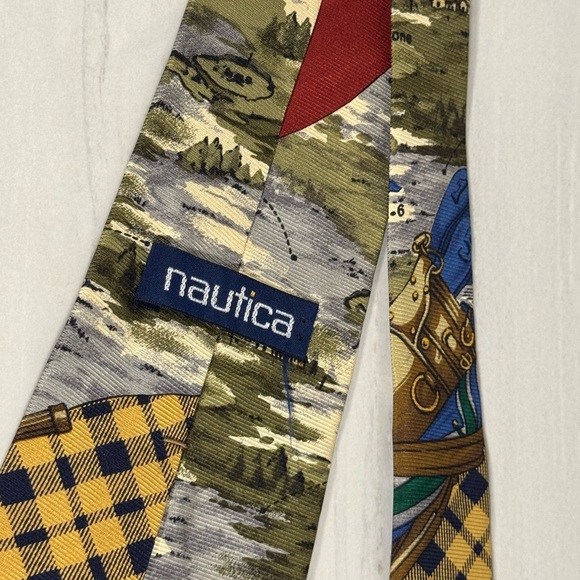 Nautica . Multicolor Patterned Men's Tie - Picture 2 of 2